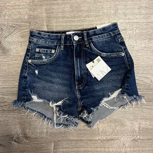zara high rise shorts